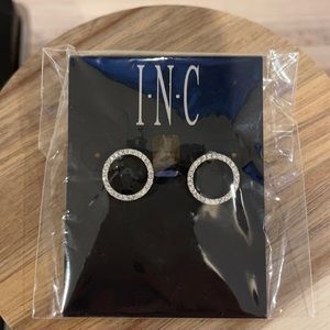 INC Pave Open Circle Earrings